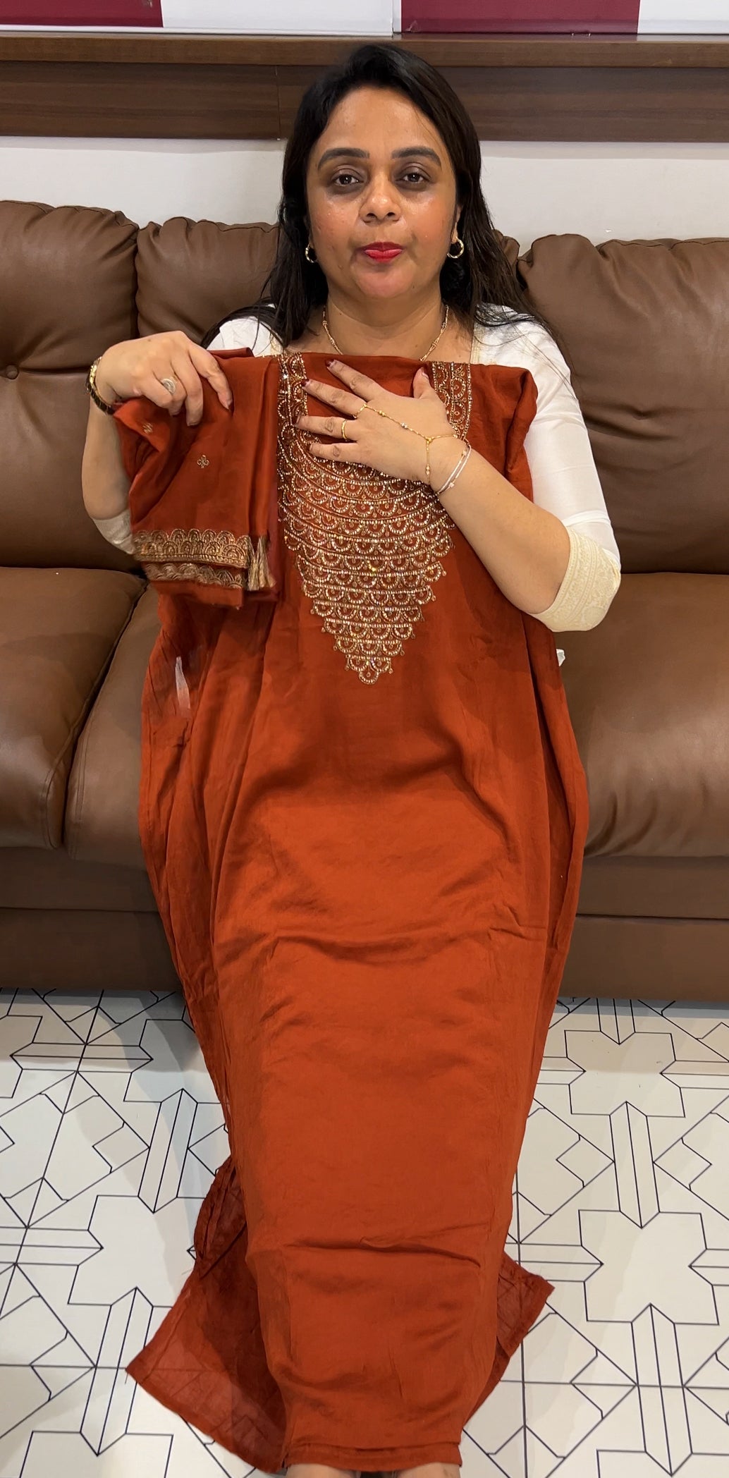 SEMI RAW SILK UNSTITCHED SALWAR SUITS -  IHA 24278