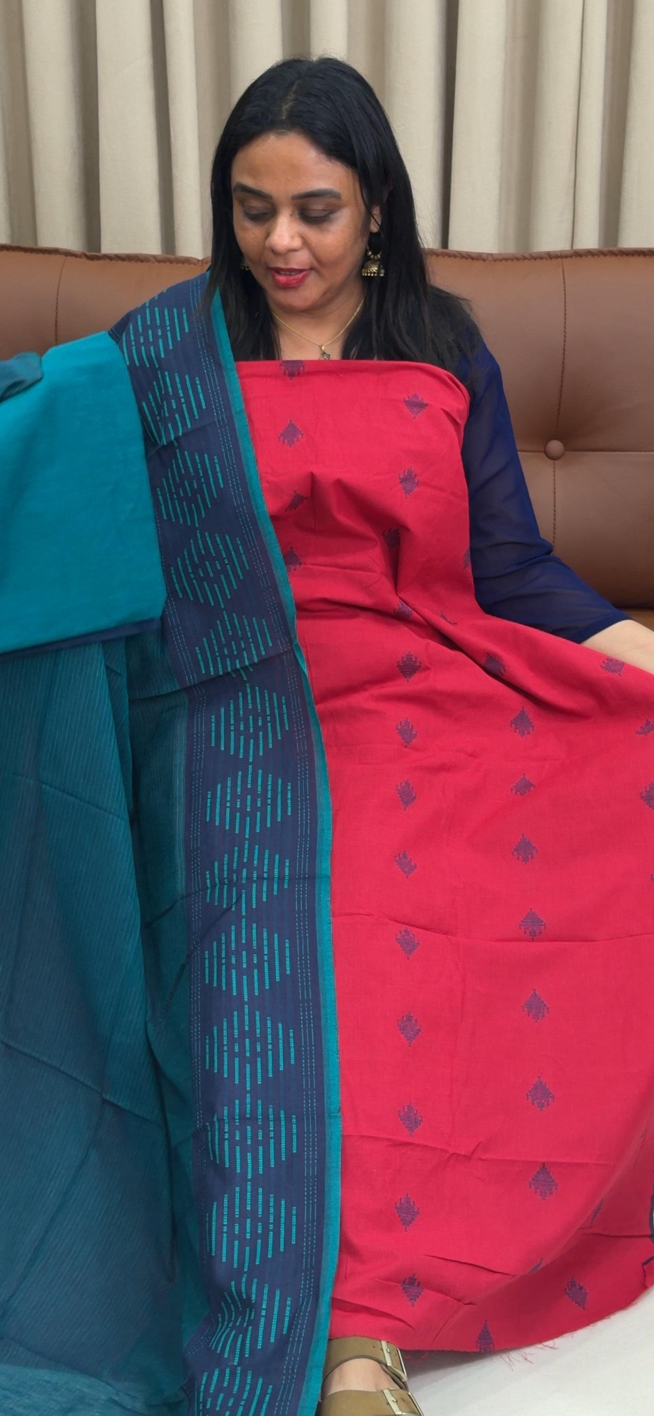 JAMDANI UNSTITCHED SALWAR SUITS - IHA 33661