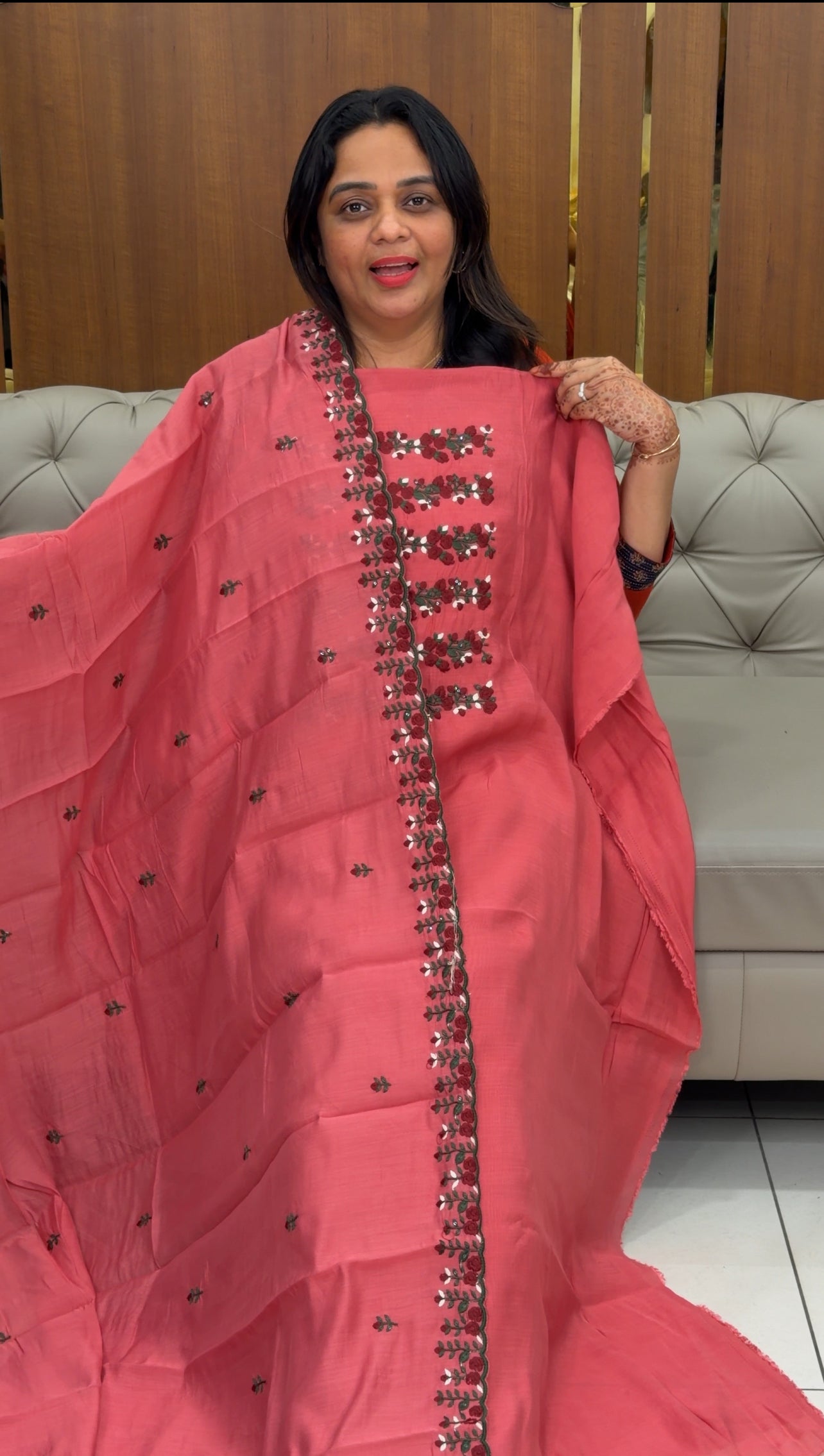 MALAI CHANDERI UNSTITCHED SALWAR SUITS - IHA 30086