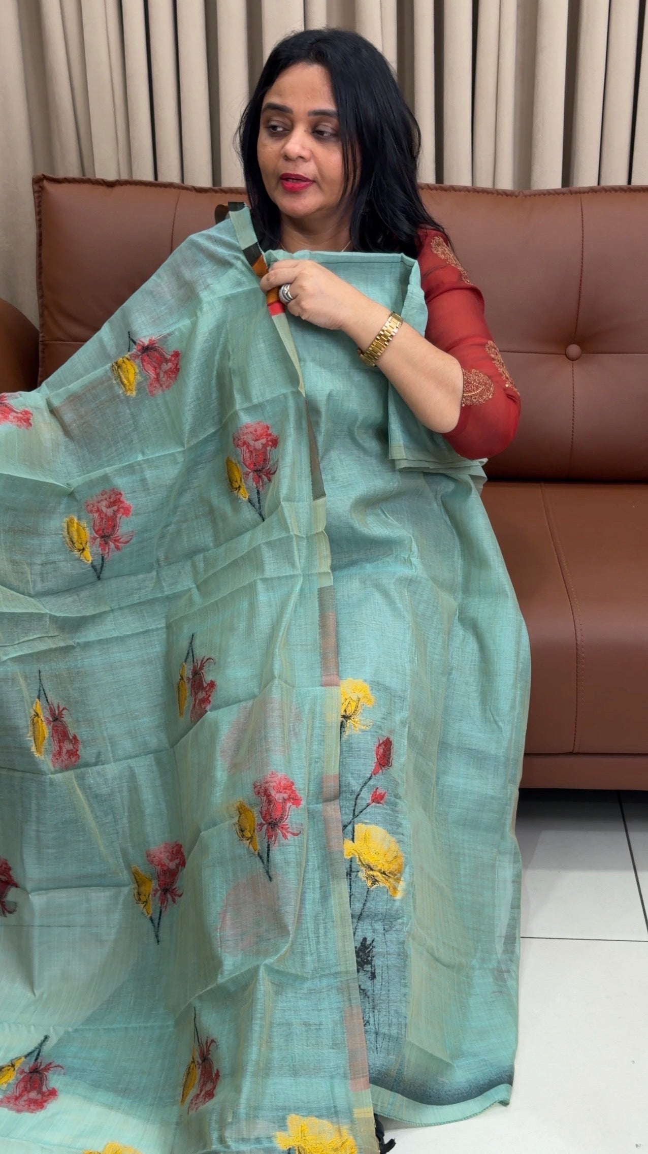 JAMDANI UNSTITCHED SALWAR SUITS - IHA 34556