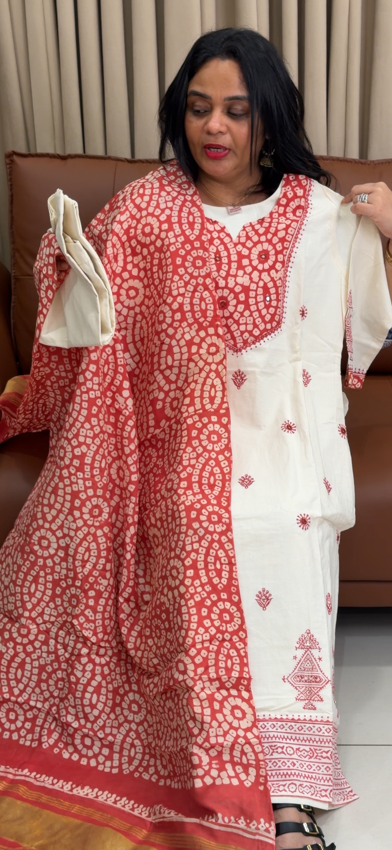 MUL MUL COTTON TOP, BOTTOM AND DUPATTA - IHA 34537