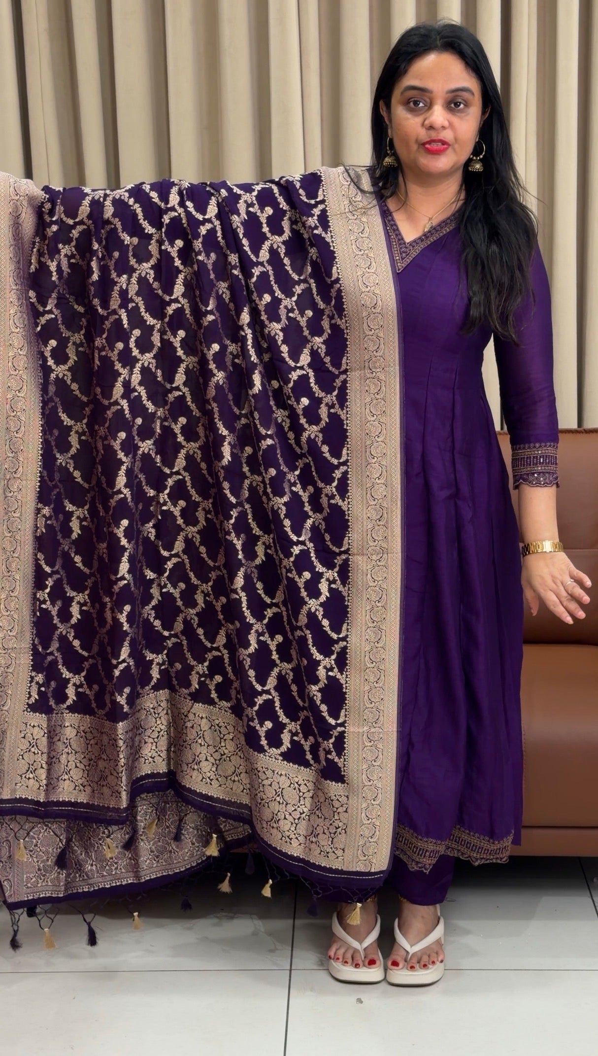 VISCOSE BANARASI DUPATTA - IHA 34189