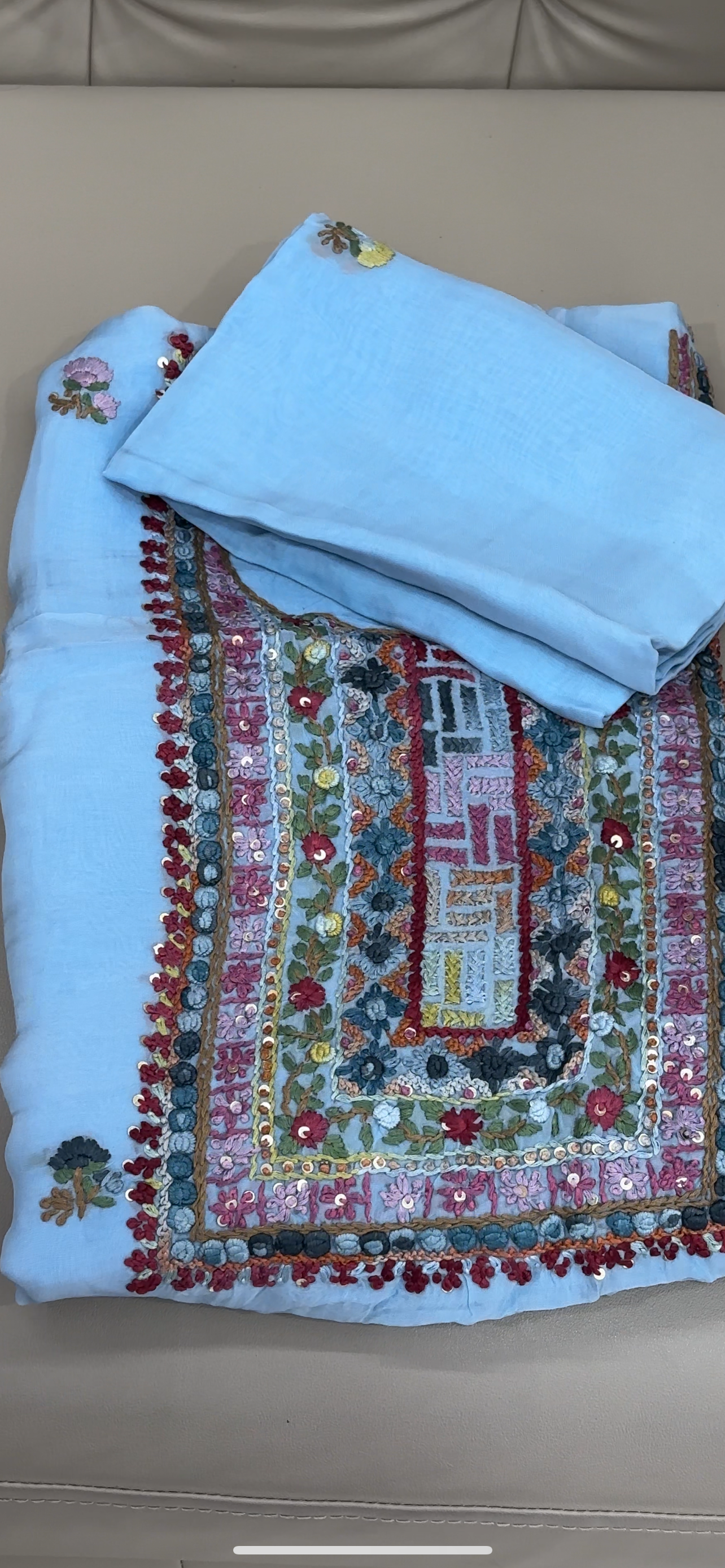 VISCOSE ORGANZA UNSTITCHED SALWAR SUITS - IHA 28546