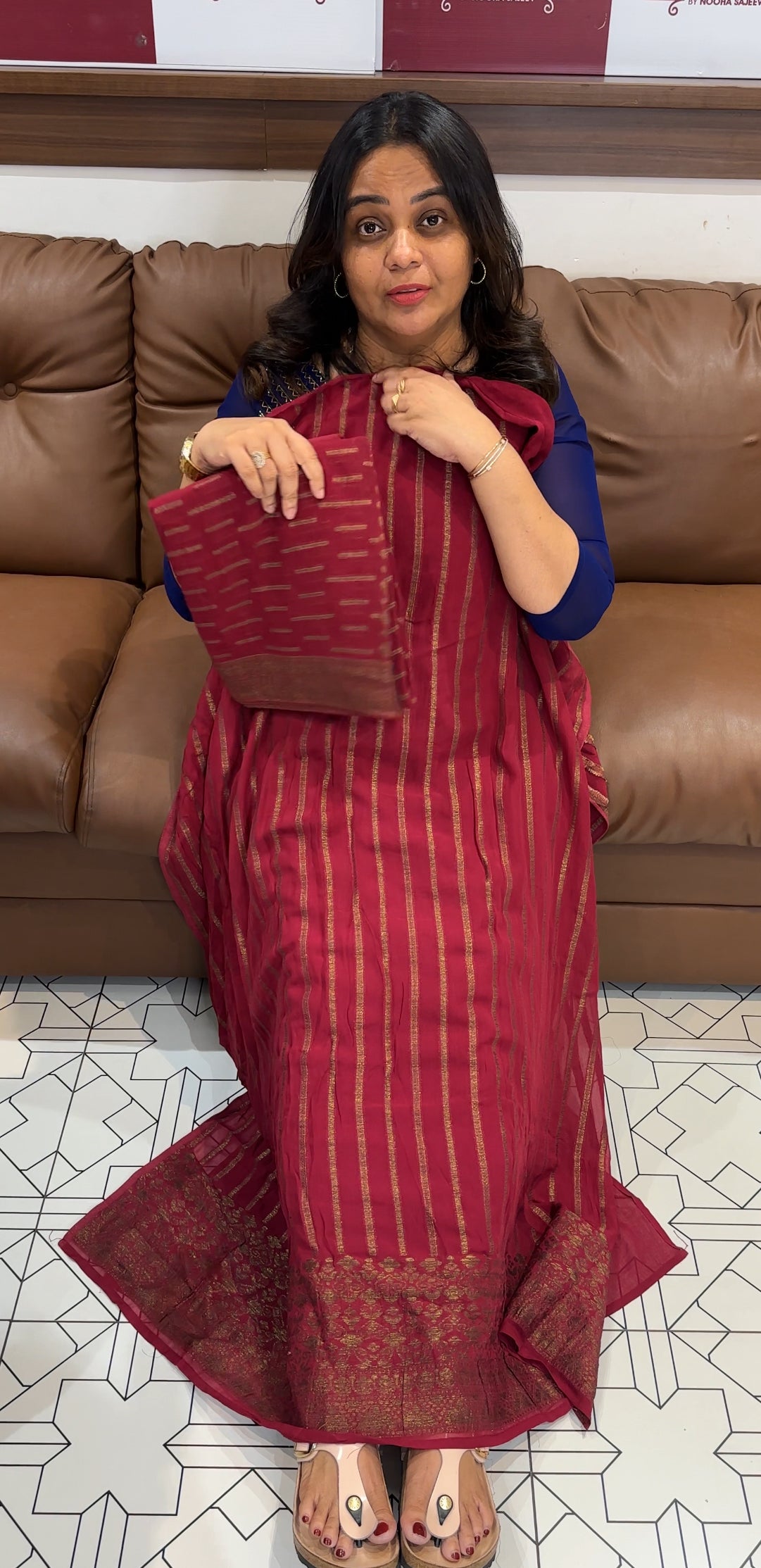 GEORGETTE UNSTITCHED SALWAR SUITS - IHA 28110