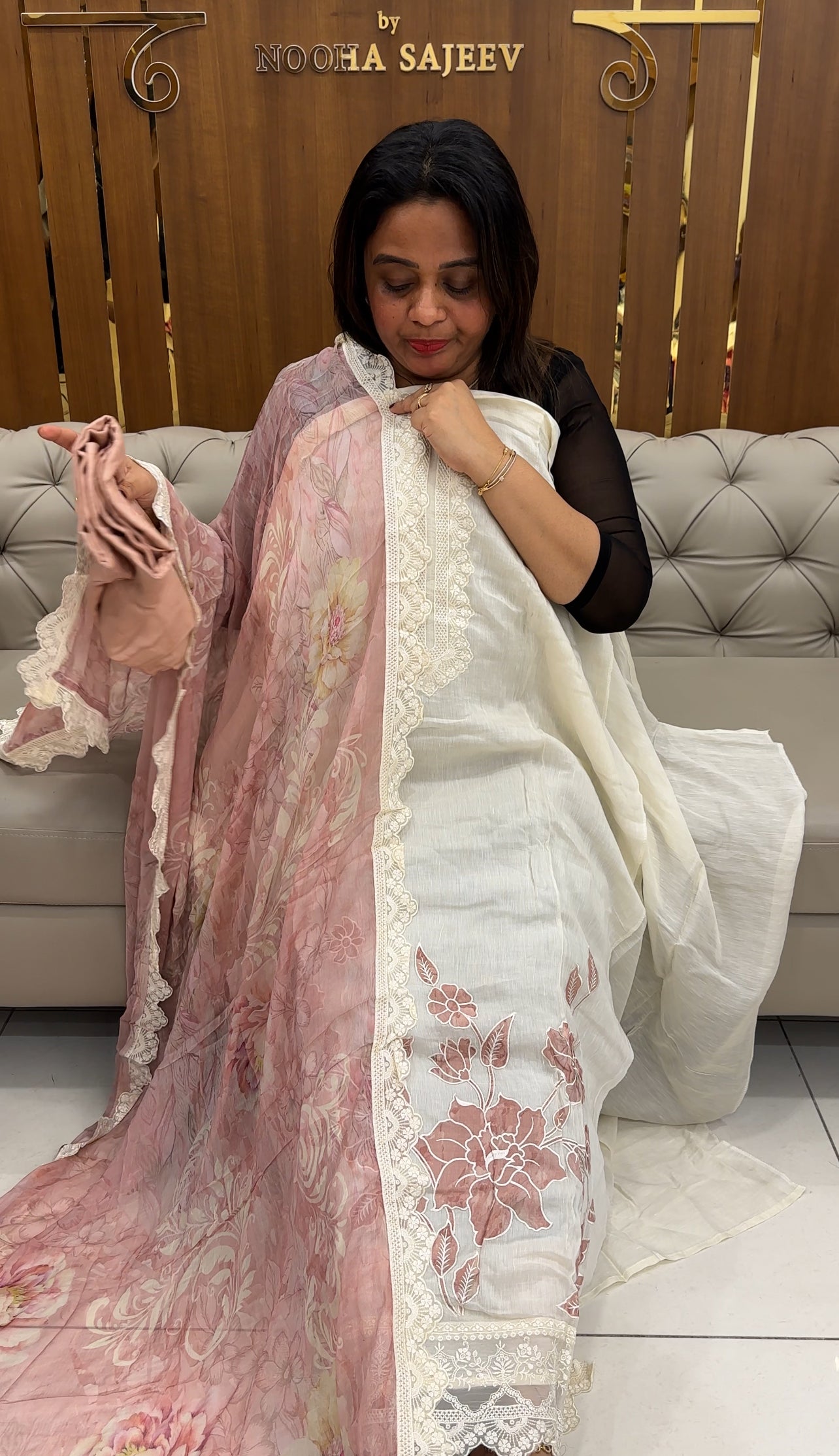MALAI CHANDERI UNSTITCHED SALWAR SUITS - IHA 25862
