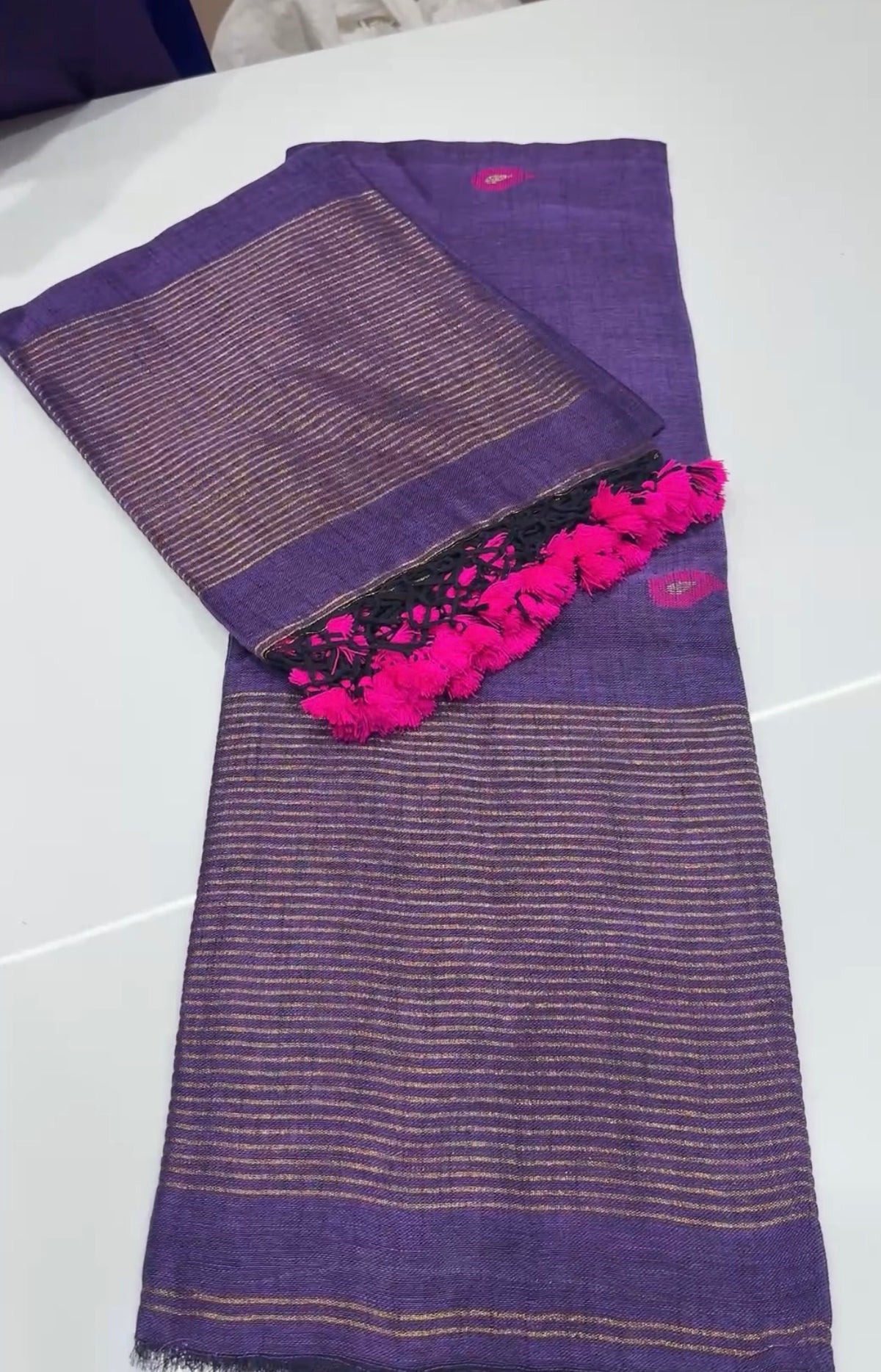 HANDLOOM LINEN TOP AND DUPATTA MATERIAL - IHA 35425