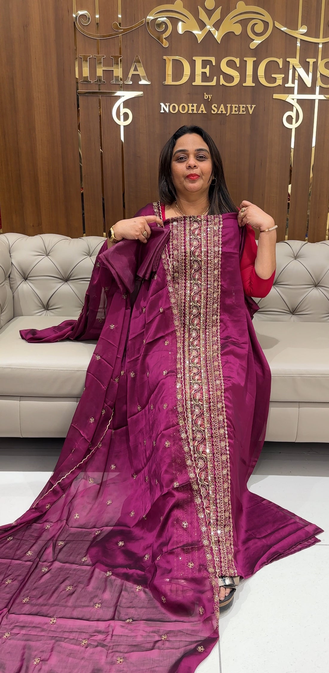 SILKY GEORGETTE UNSTITCHED SALWAR SUITS - IHA 24090