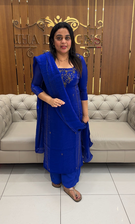 FORWARD VELVET ORGANZA  TOP, BOTTOM AND DUPATTA - IHA 27095