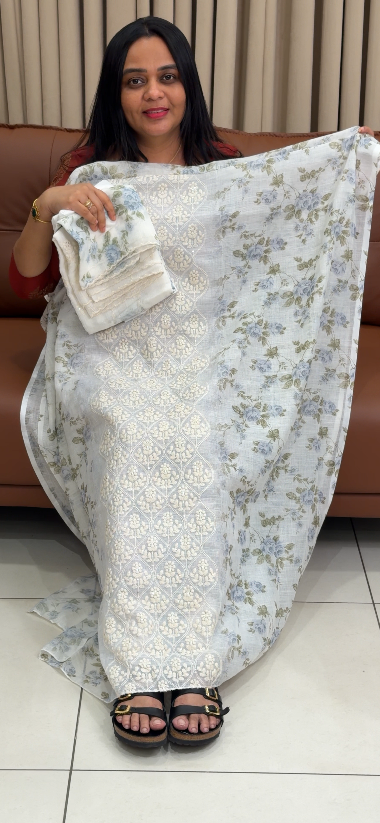 LINEN UNSTITCHED SALWAR SUITS - IHA 34700
