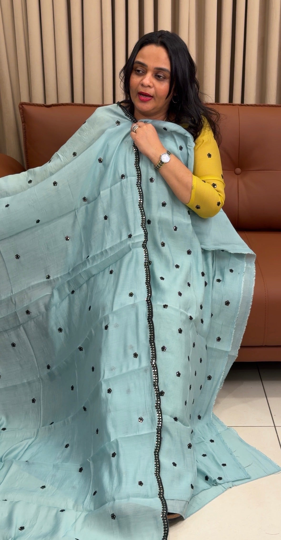 MUL CHANDERI UNSTICHED SALWAR SUIITS - IHA 35465