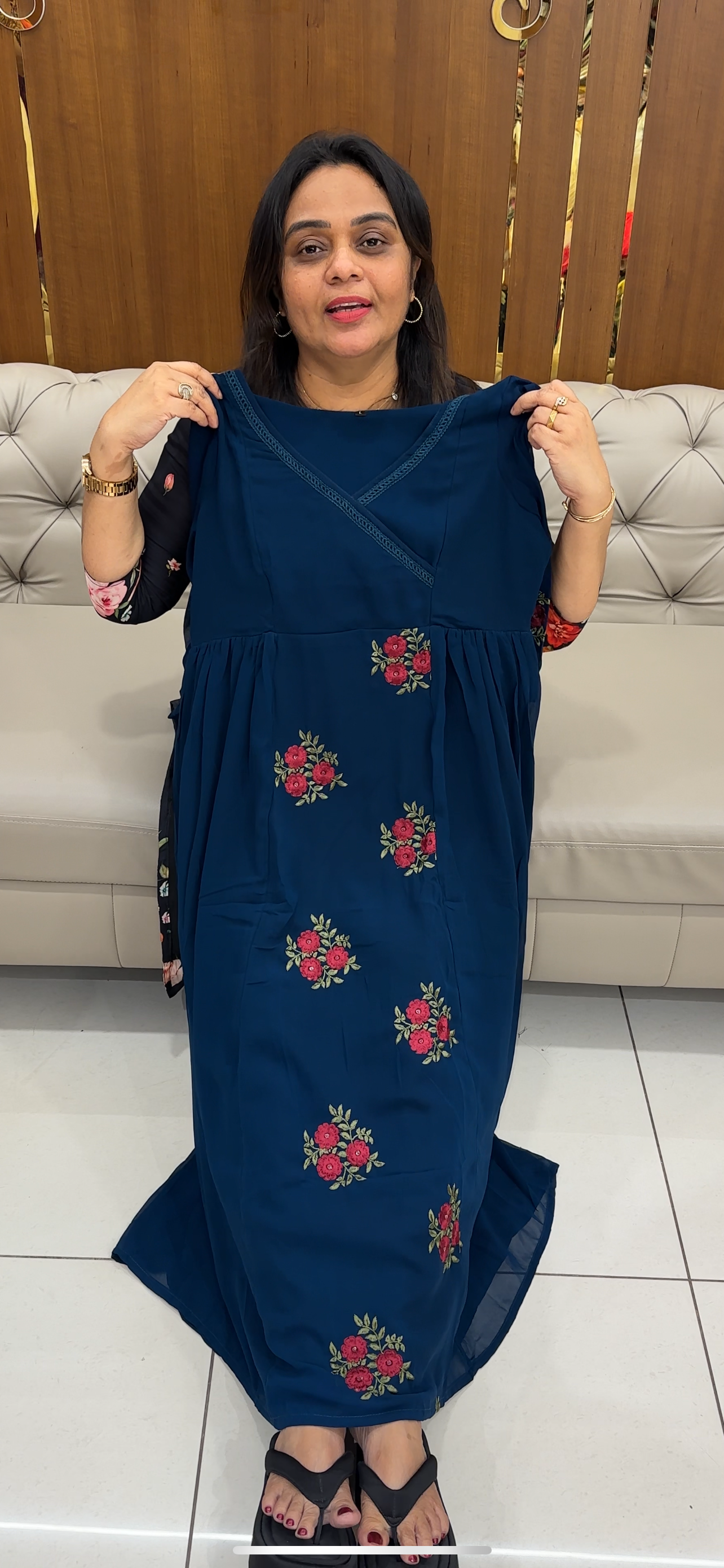 DESIGNER LONG A-LINE TOPS - IHA 28729