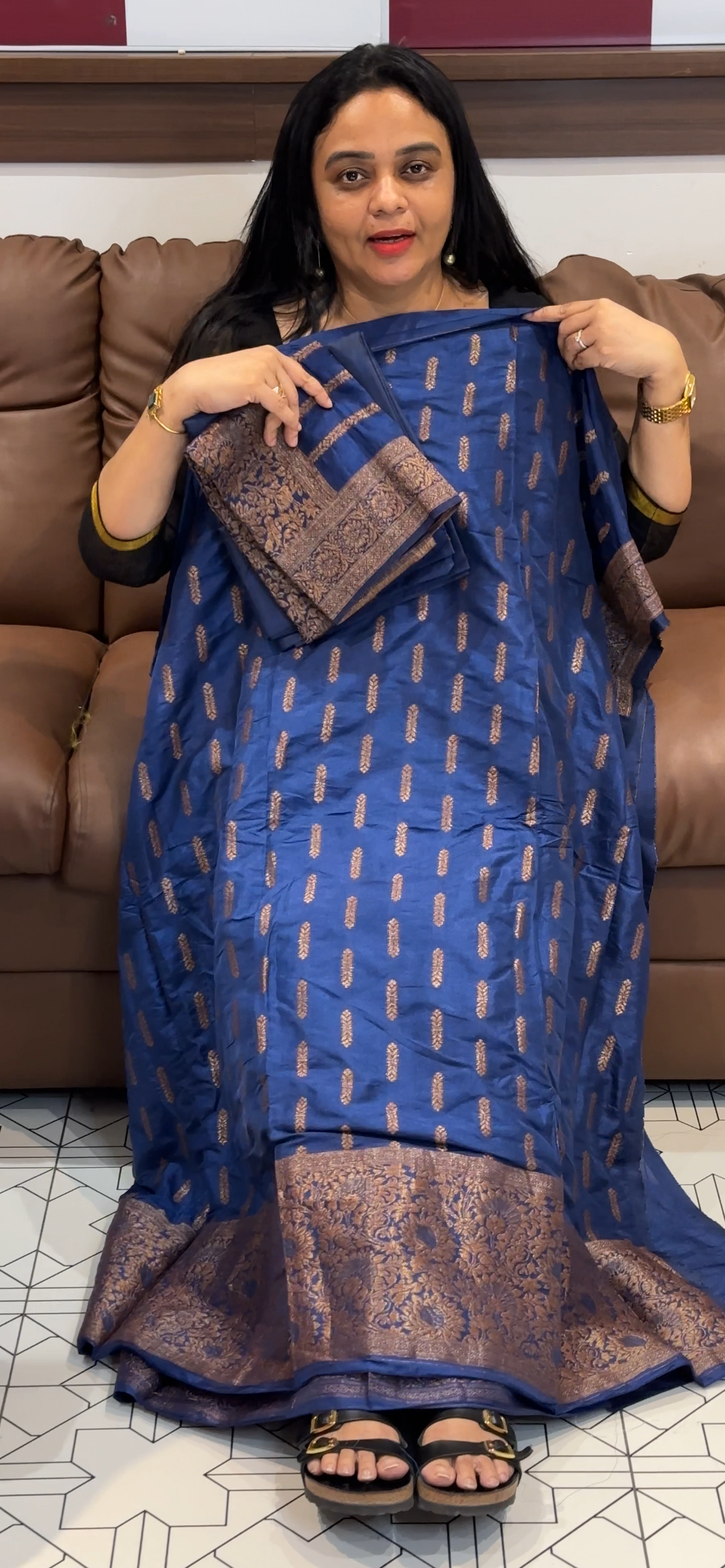 SEMI BANARASI UNSTITCHED SALWAR SUITS - IHA 35507