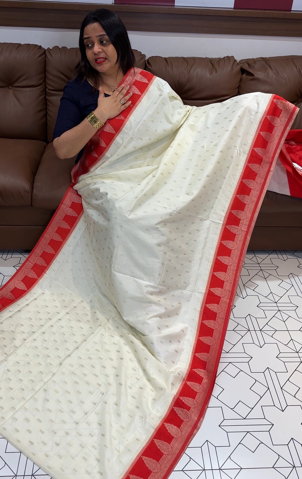 SEMI BANARASI SAREES - IHA 19496