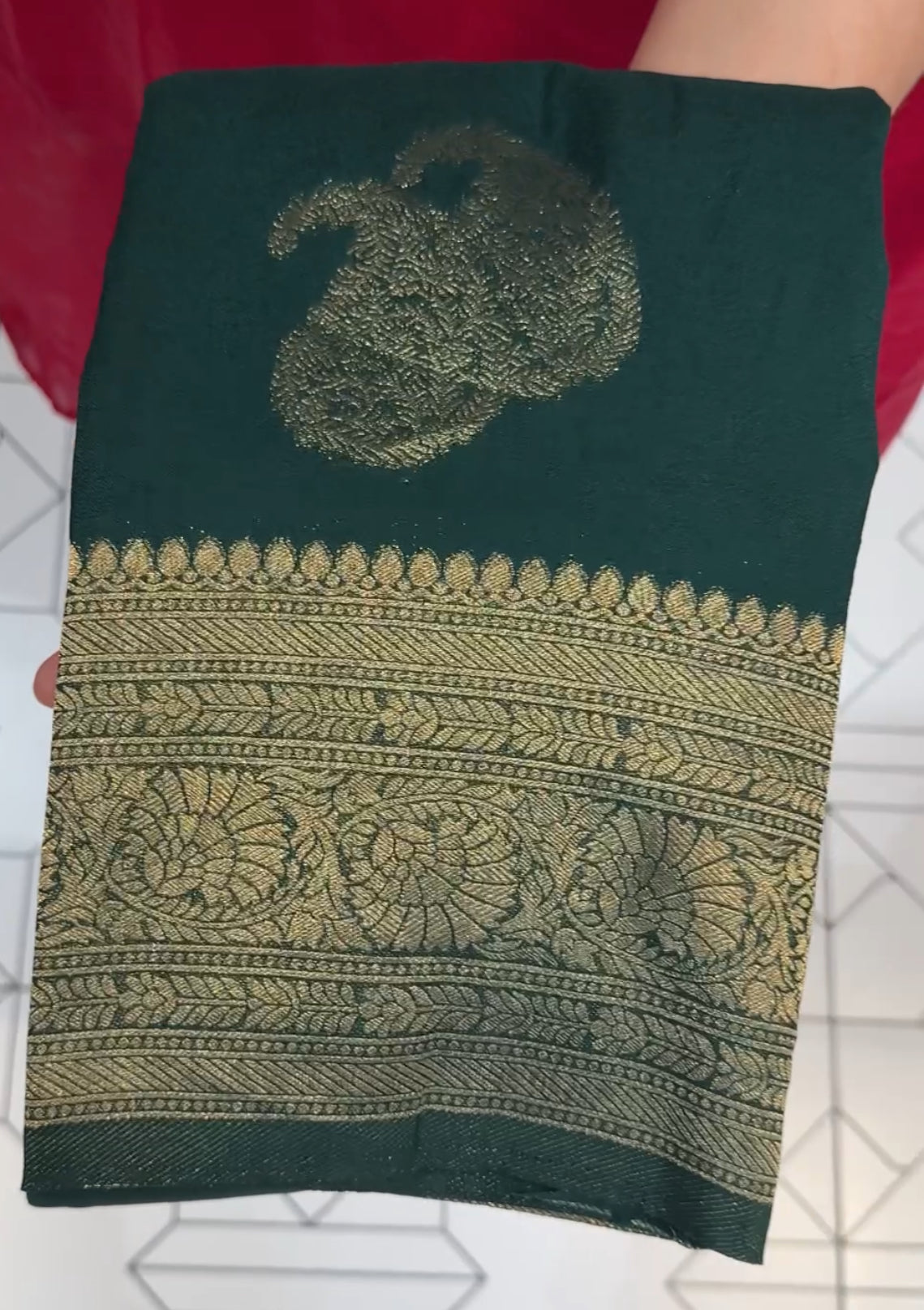 SEMI BANARASI SAREE - IHA 19196