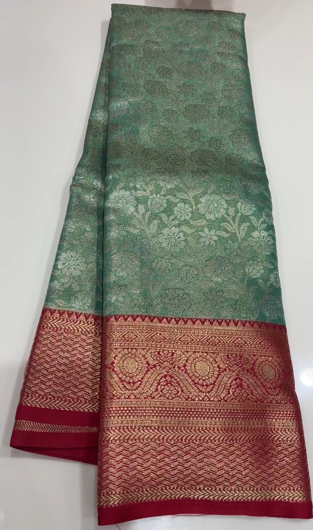 TISSUE KANCHIPURAM SILK SAREE - IHA 19276