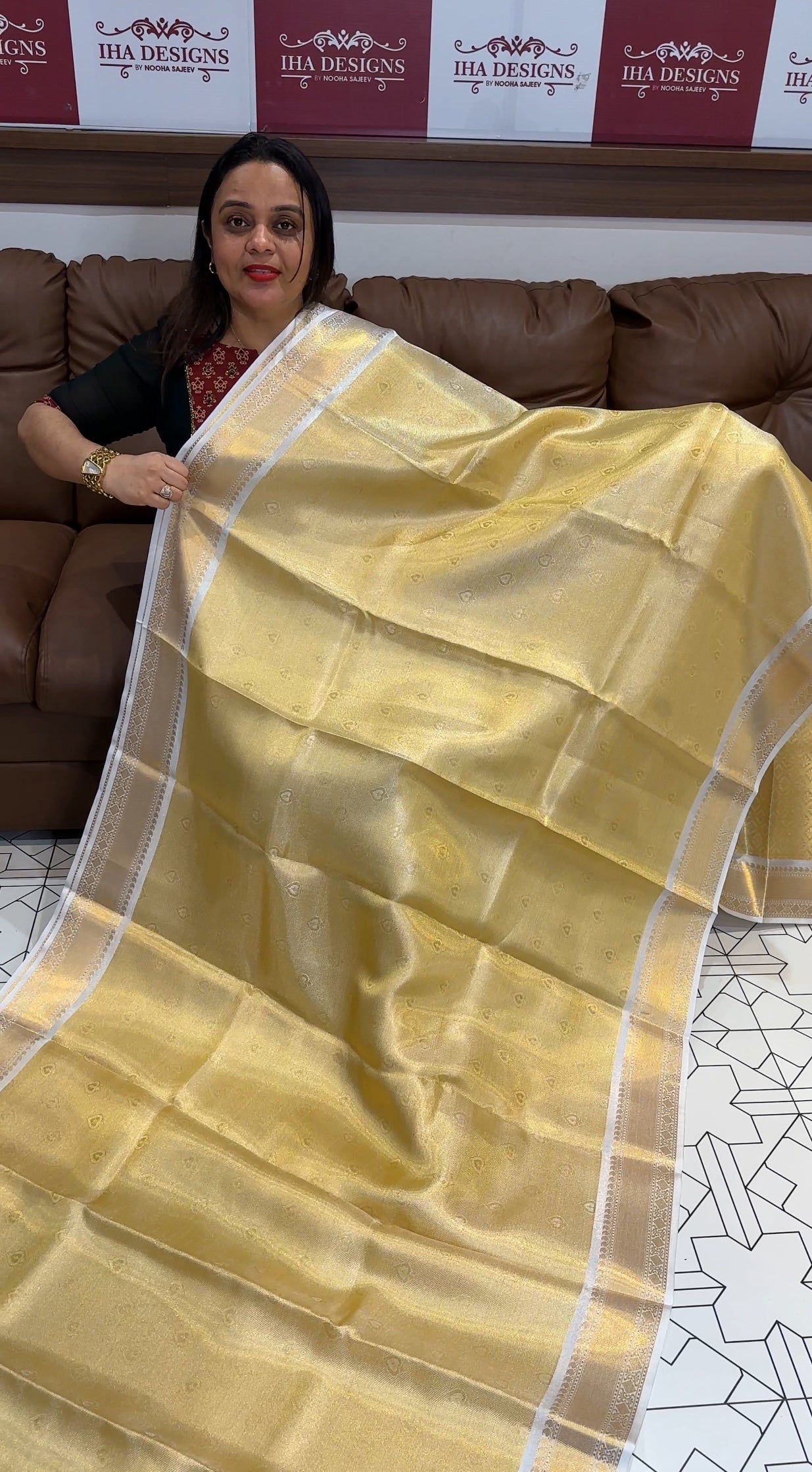 DESIGNER TISSUE SAREES - IHA 18986