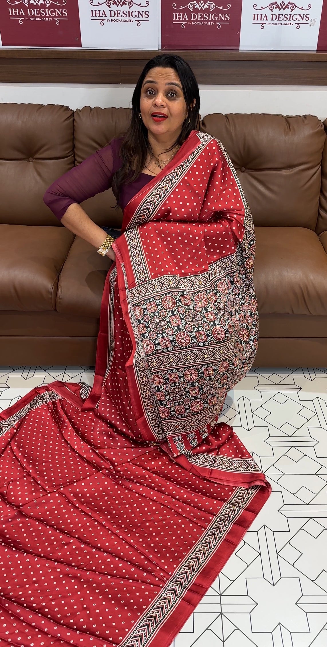 BANDHINI PRINTED SAREES - IHA 19036