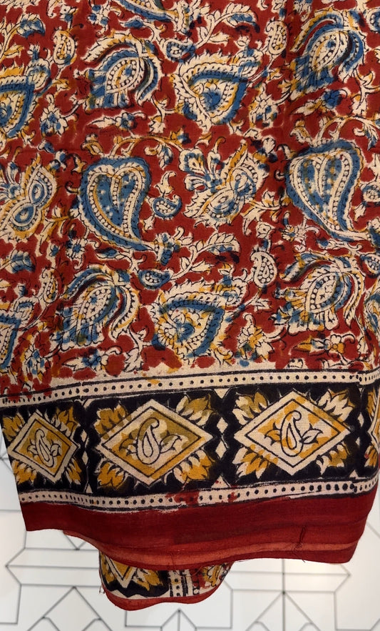 COTTON KALAMKARI PRINTED SAREE - IHA 17843