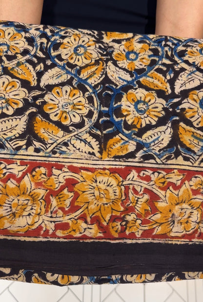 COTTON KALAMKARI PRINTED SAREE - IHA 17843