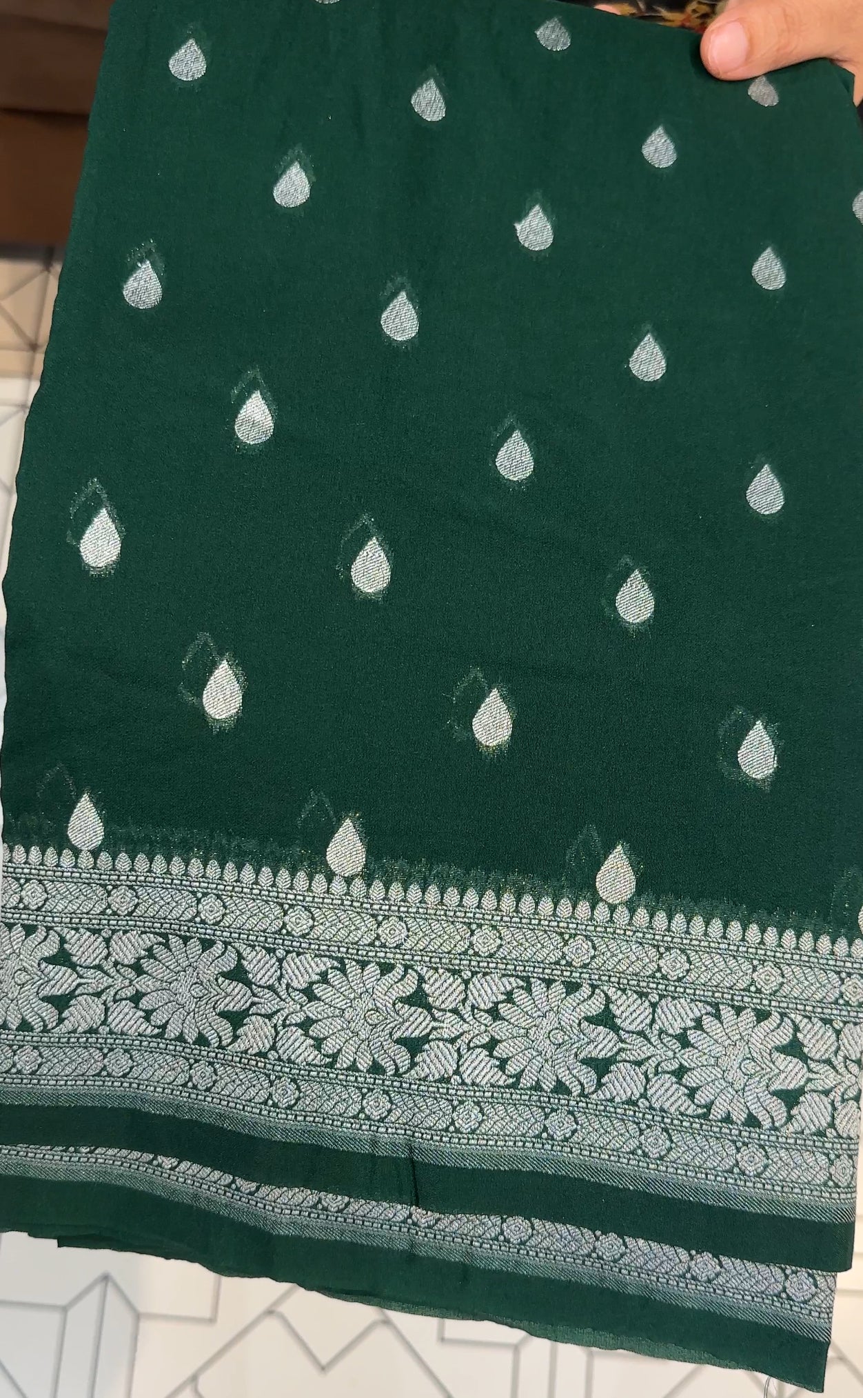 SEMI BANARASI SAREES - IHA 19649