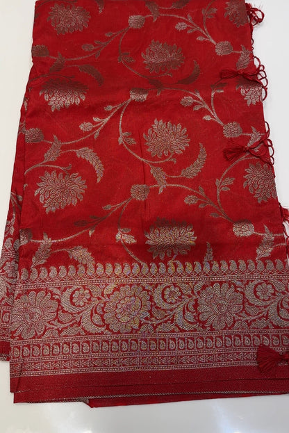 SEMI BANARASI SAREES - IHA 18044