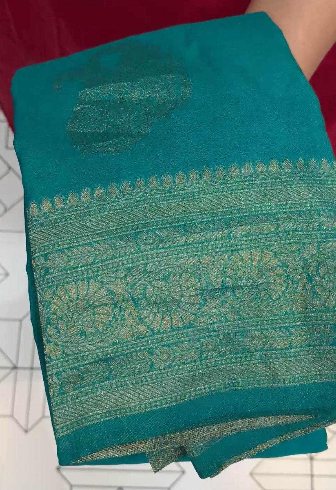 SEMI BANARASI SAREE - IHA 19196