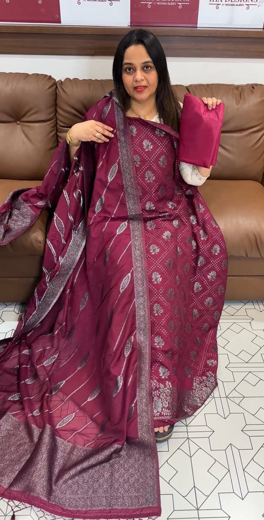 BANARASI UNSTITCHED SALWAR SUITS - IHA 19264