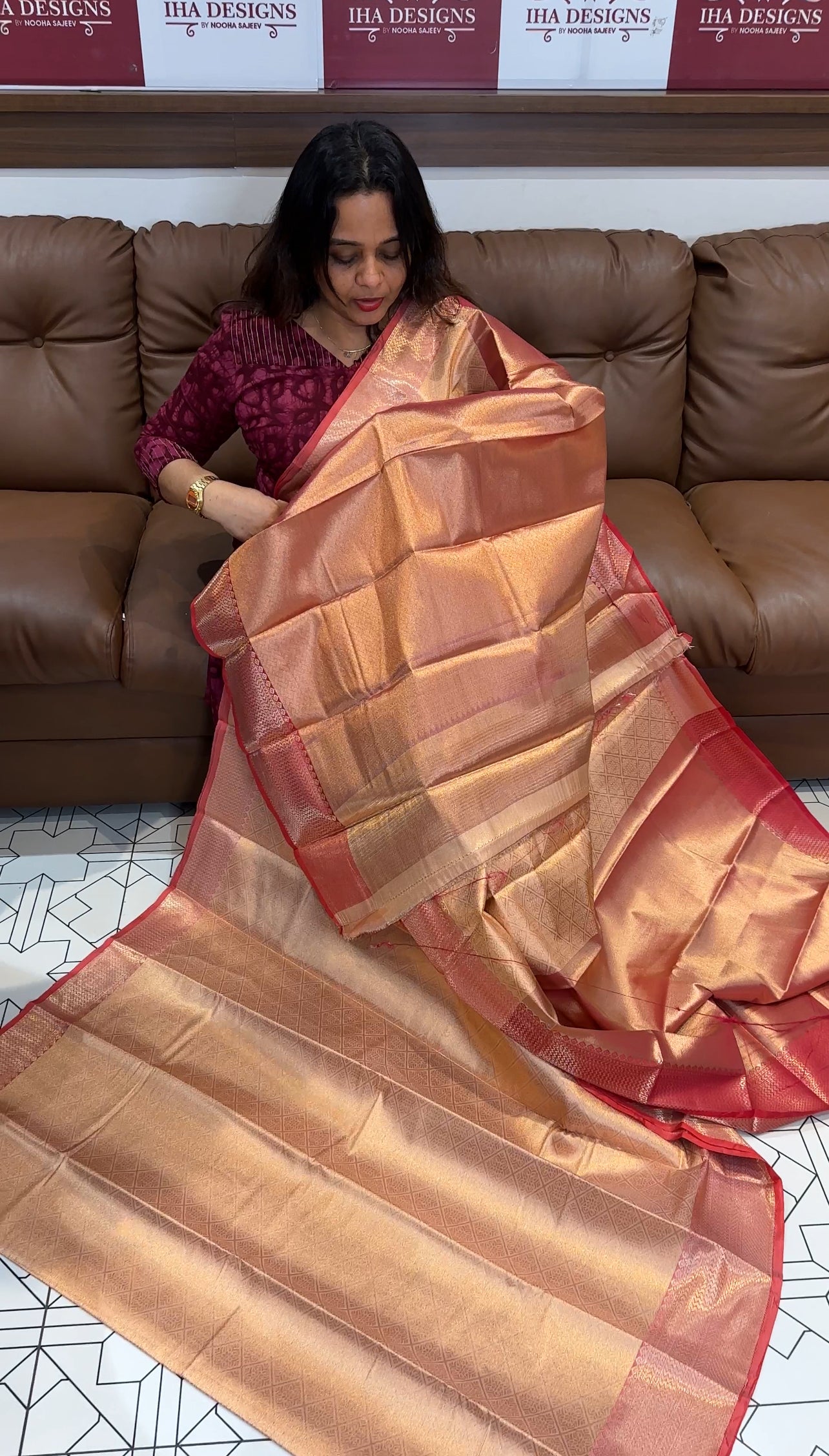 SEMI TISSUE SILK SAREE - IHA 18038