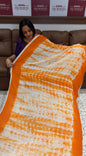 SHIBORI PRINTED COTTON SAREE - IHA 19089