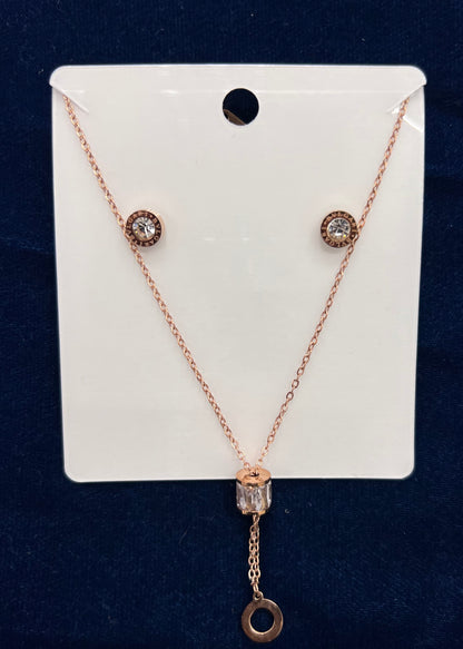 DESIGNER LONG CHAIN AND EARRINGS - IHA 14630