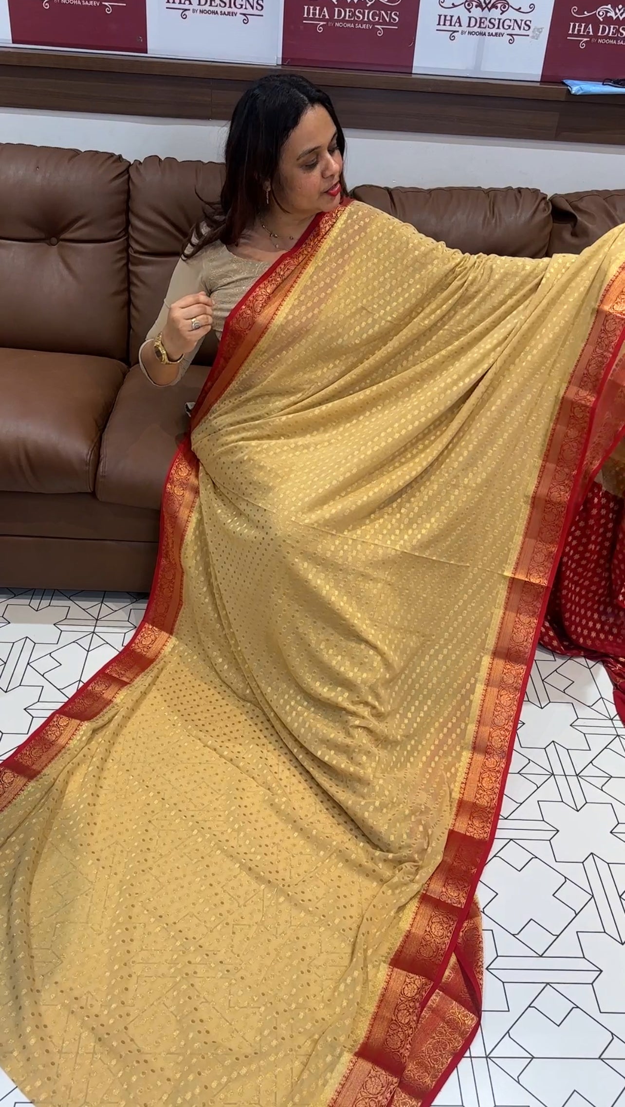 GEORGETTE BANARASI SAREE COLLECTIONS - IHA 16256