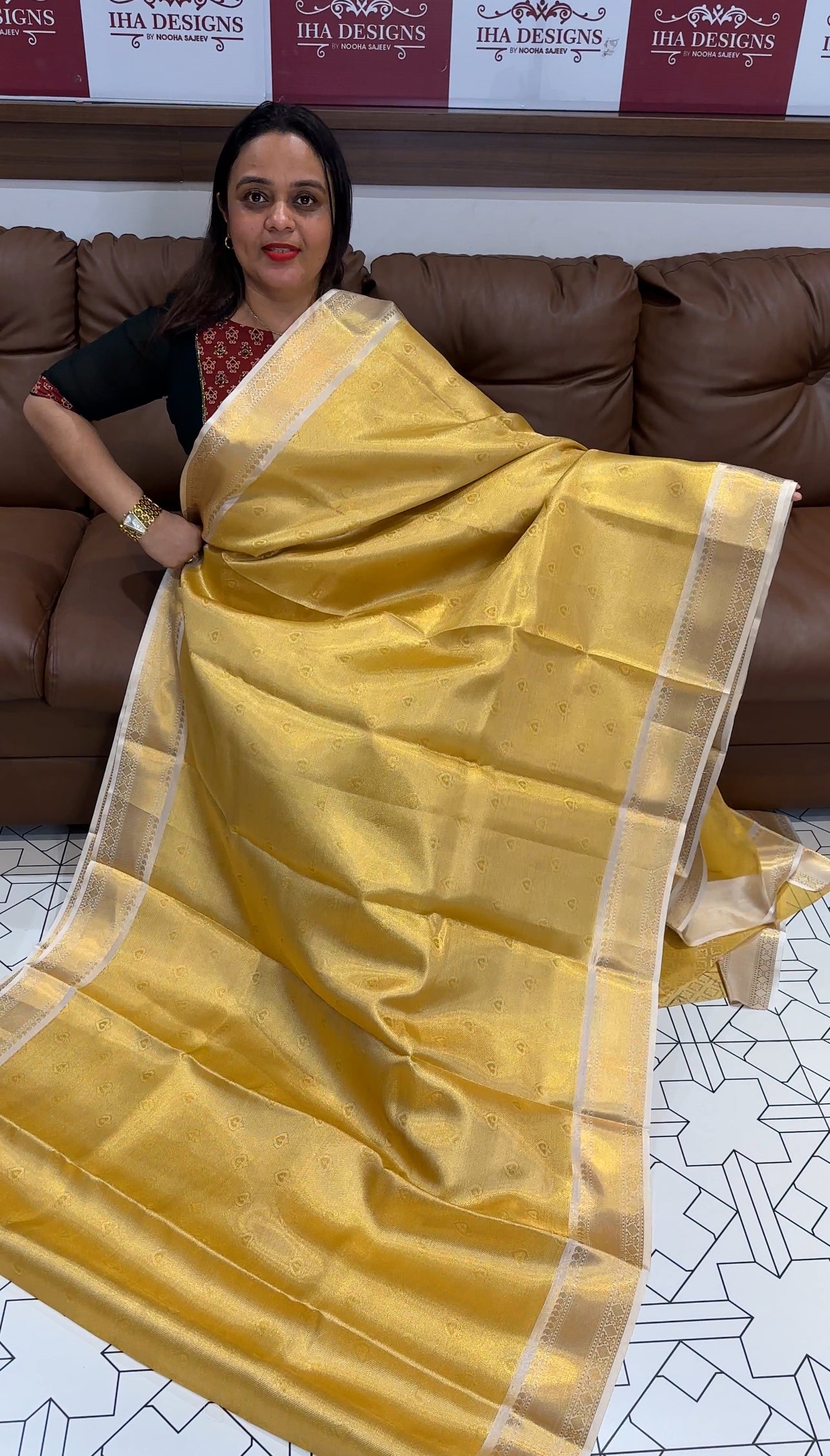 DESIGNER TISSUE SAREES - IHA 18986