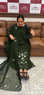 HAND PAINTED UNSTITCHED SALWAR SUITS - IHA 16344