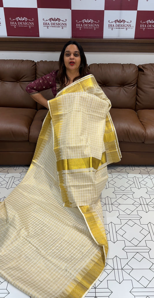 KERALA COTTON HANDLOOM SAREES - IHA 15892