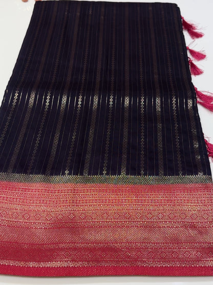 SEMI BANARASI SAREES - IHA 17147