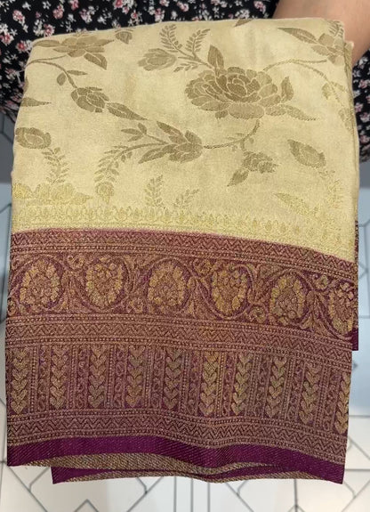 SEMI BANARASI SAREE - IHA 19208