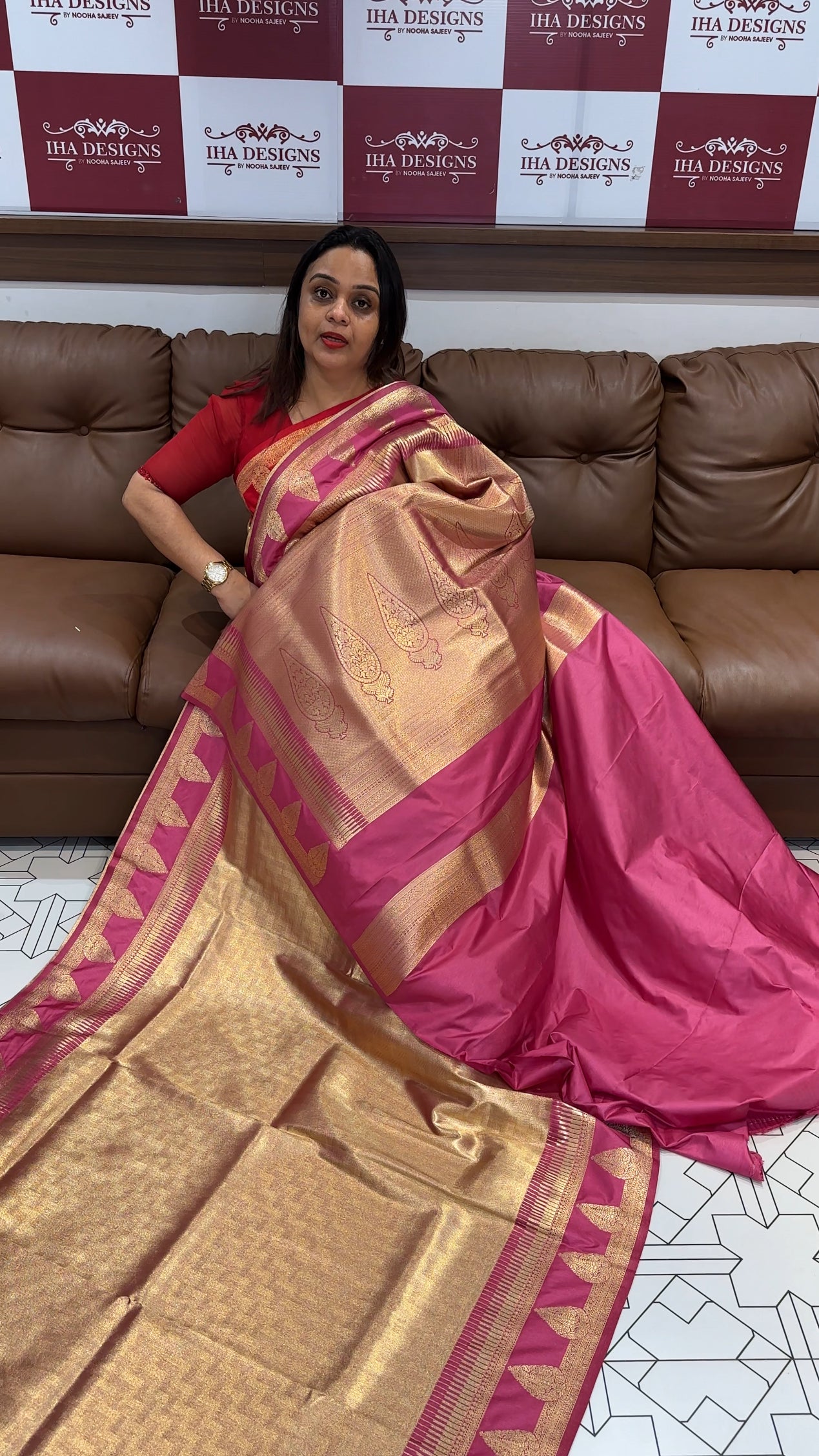 FORWARD SEMI TISSUE KANCHIPURAM SAREES - IHA 16113