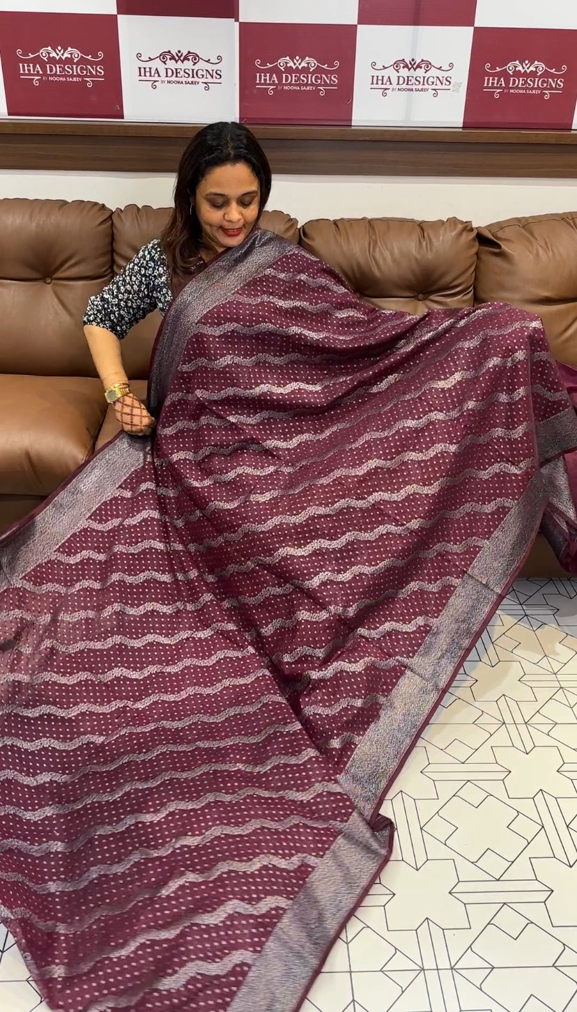 SEMI BANARASI SAREE - IHA 14804