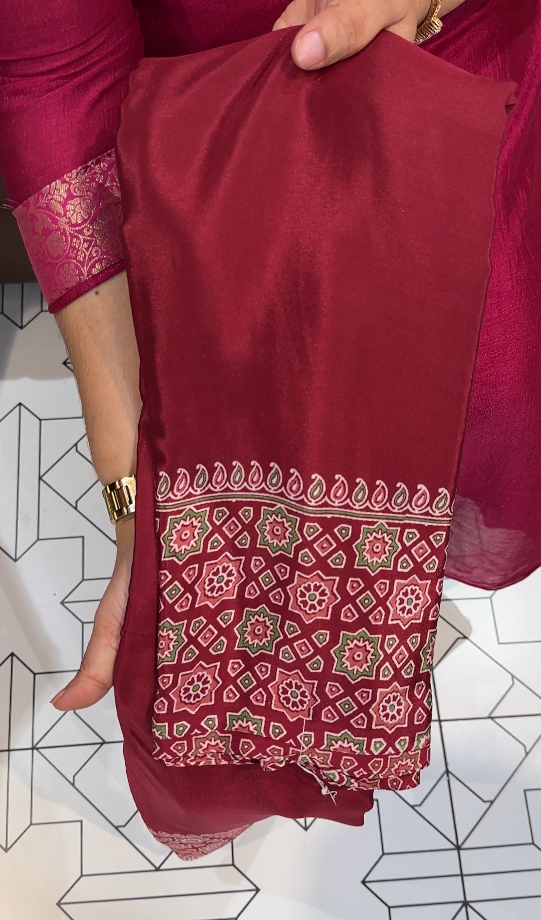 AJRAKH PRINTED SAREES - IHA 19254