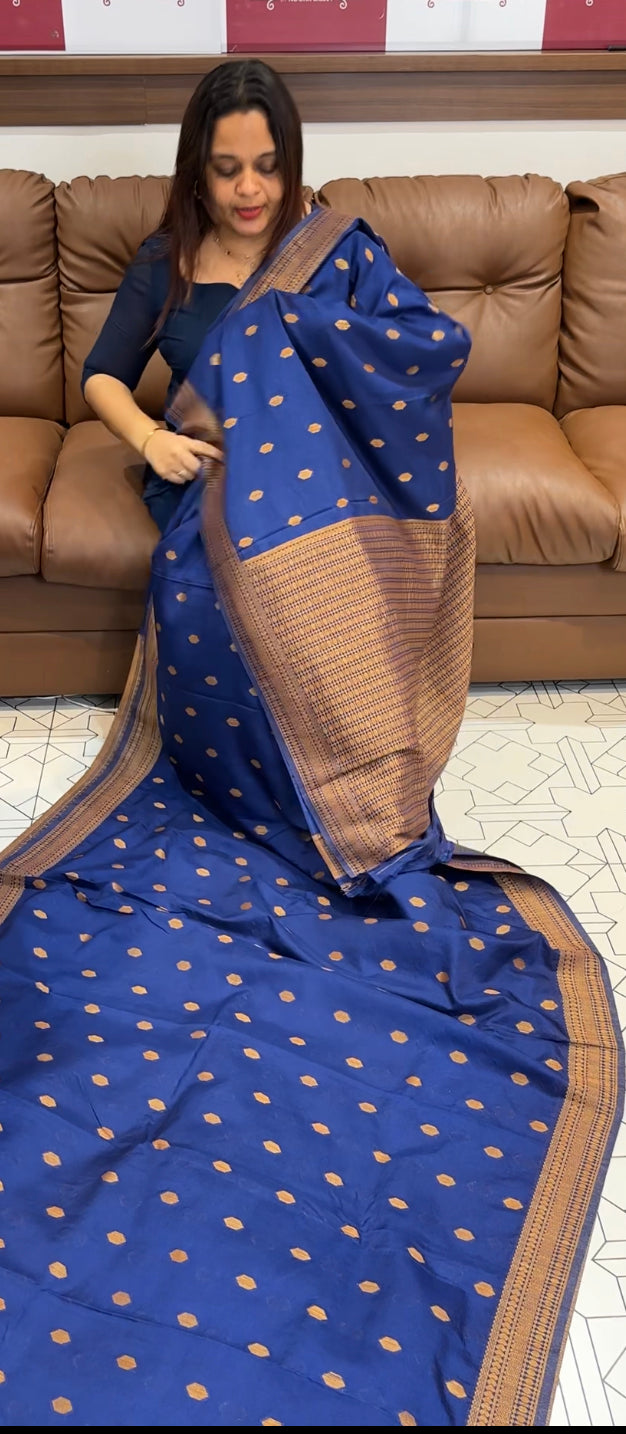 SEMI BANARSI SAREE - IHA 16464