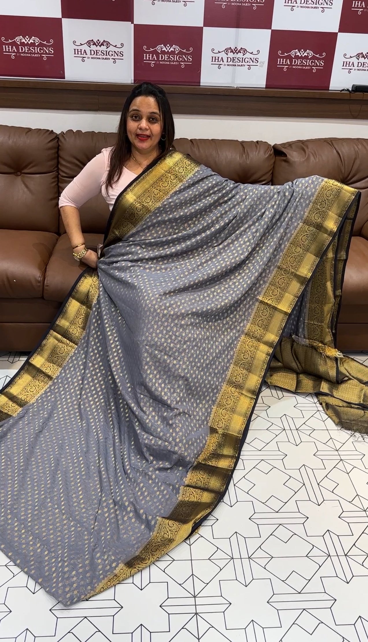 GEORGETTE BANARASI SAREE - IHA 14860