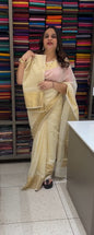 DESIGNER KERALA CREAM SAREES - IHA 15567