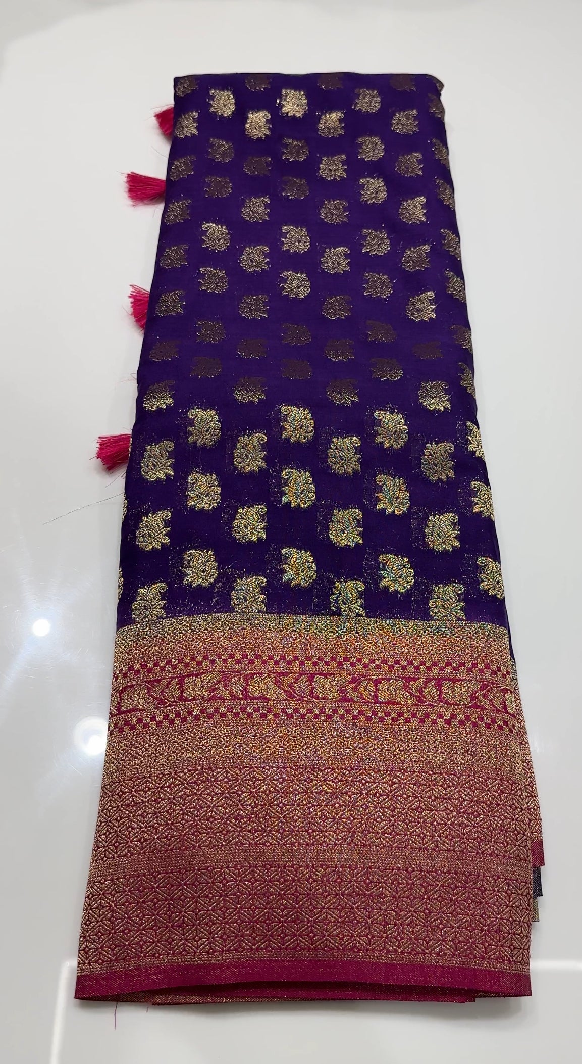 SEMI BANARASI SAREES - IHA 18280