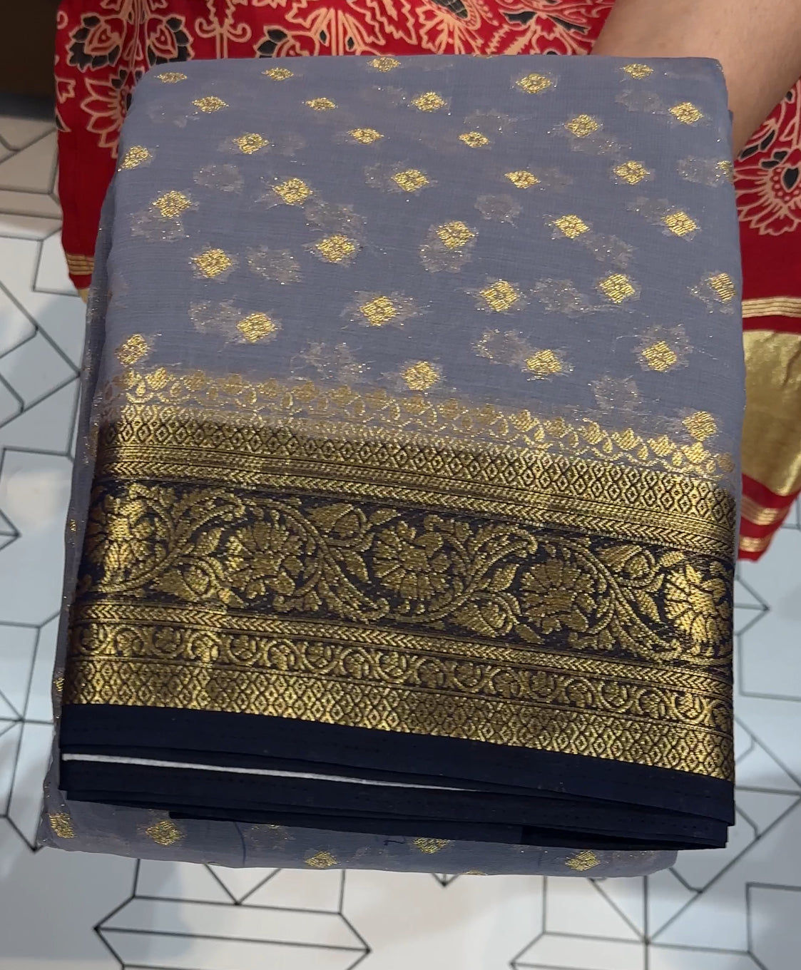 GEORGETTE BANARASI SAREE - IHA 18086