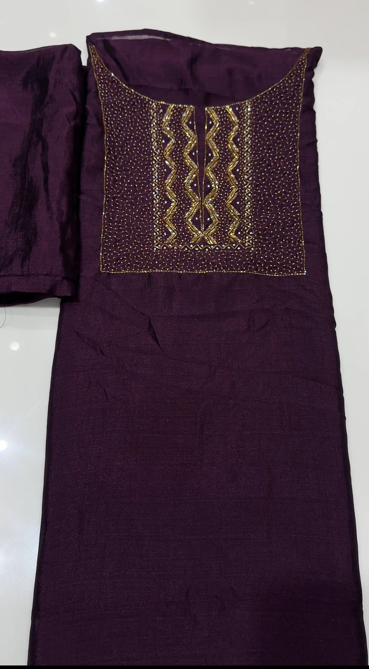 IHA'S IN-HOUSE SEMI RAW SILK UNSTITCHED SALWAR SUITS - IHA 18910