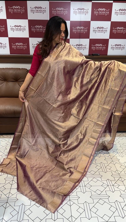 TISSUE BANARASI SAREE - IHA 14434