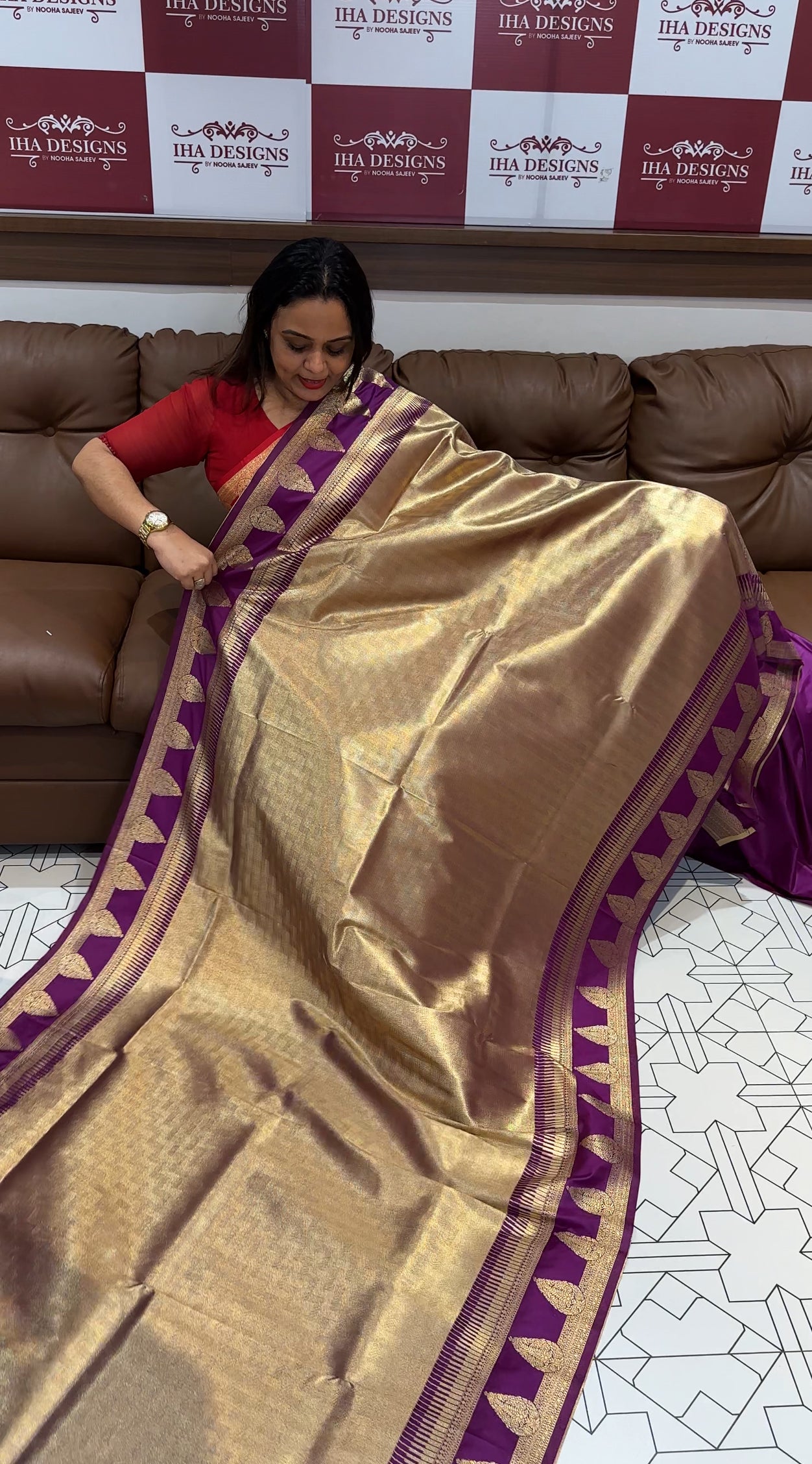 FORWARD SEMI TISSUE KANCHIPURAM SAREES - IHA 16113