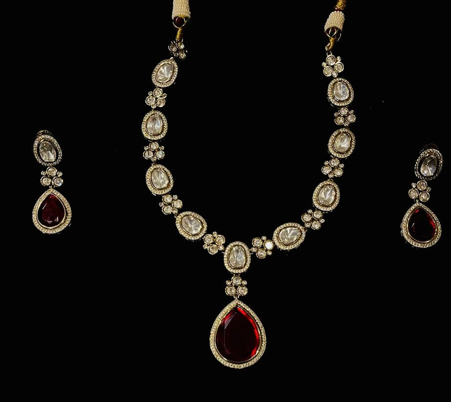 DESIGNER VICTORIAN NECKLACE SETS  - IHA 15355