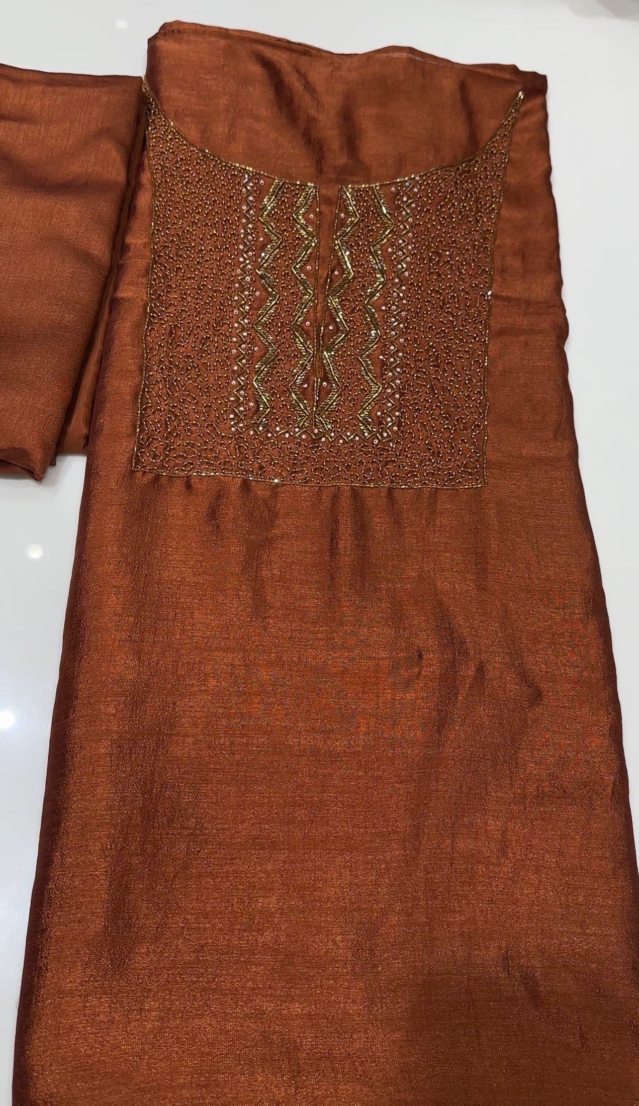 IHA'S IN-HOUSE SEMI RAW SILK UNSTITCHED SALWAR SUITS - IHA 18910