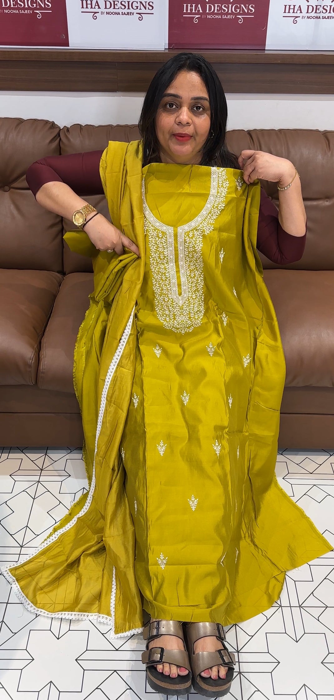 BUDGET BUY CHIKANKARI UNSTITCHED SALWAR SUITS - IHA 22842